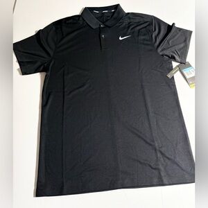 NWT Nike Men’s Black DR-FIT 2 Button Golf Polo, Size Medium